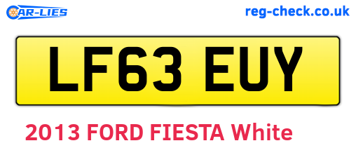 LF63EUY are the vehicle registration plates.
