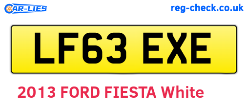 LF63EXE are the vehicle registration plates.