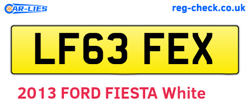 LF63FEX are the vehicle registration plates.
