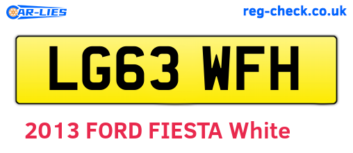 LG63WFH are the vehicle registration plates.