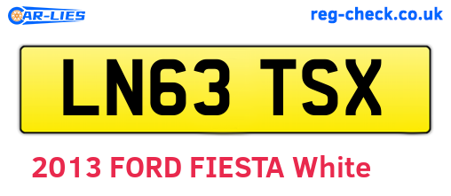 LN63TSX are the vehicle registration plates.