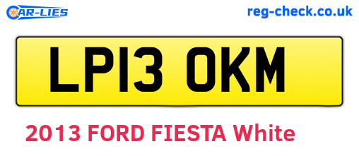 LP13OKM are the vehicle registration plates.