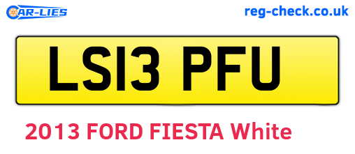 LS13PFU are the vehicle registration plates.