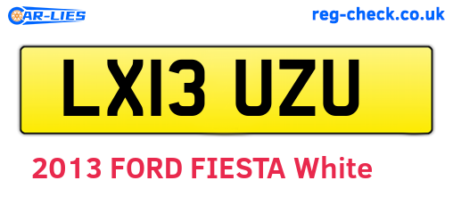 LX13UZU are the vehicle registration plates.