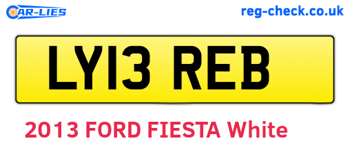 LY13REB are the vehicle registration plates.