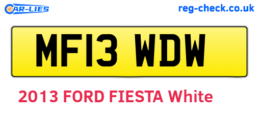 MF13WDW are the vehicle registration plates.