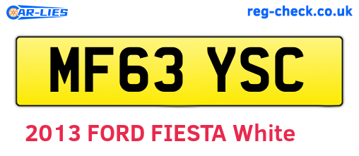 MF63YSC are the vehicle registration plates.