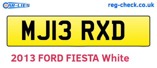 MJ13RXD are the vehicle registration plates.