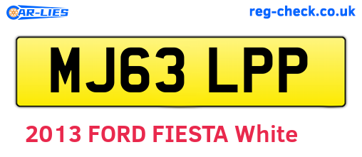 MJ63LPP are the vehicle registration plates.