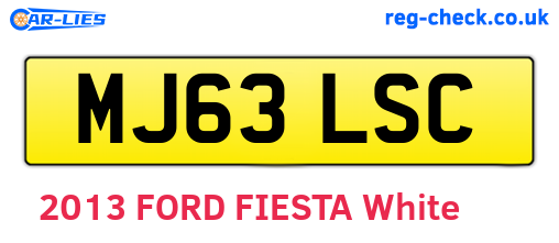 MJ63LSC are the vehicle registration plates.
