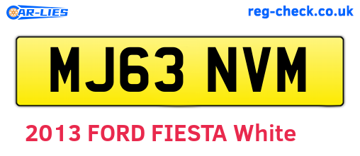 MJ63NVM are the vehicle registration plates.