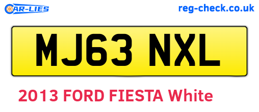 MJ63NXL are the vehicle registration plates.