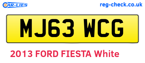MJ63WCG are the vehicle registration plates.