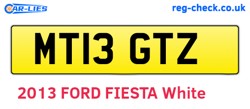 MT13GTZ are the vehicle registration plates.