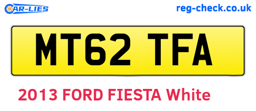 MT62TFA are the vehicle registration plates.
