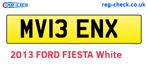 MV13ENX are the vehicle registration plates.