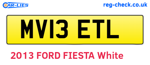 MV13ETL are the vehicle registration plates.