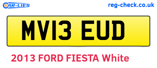 MV13EUD are the vehicle registration plates.