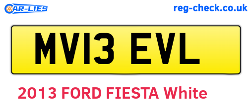 MV13EVL are the vehicle registration plates.