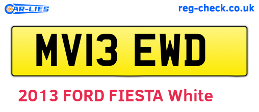 MV13EWD are the vehicle registration plates.