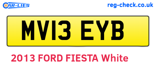 MV13EYB are the vehicle registration plates.