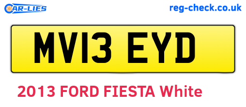 MV13EYD are the vehicle registration plates.