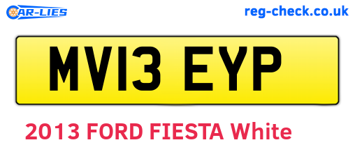 MV13EYP are the vehicle registration plates.