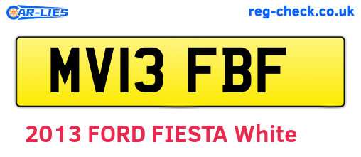 MV13FBF are the vehicle registration plates.