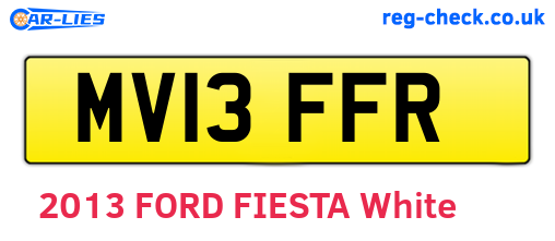 MV13FFR are the vehicle registration plates.