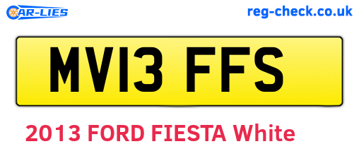 MV13FFS are the vehicle registration plates.