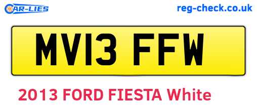 MV13FFW are the vehicle registration plates.