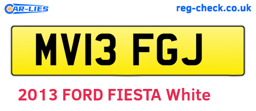 MV13FGJ are the vehicle registration plates.