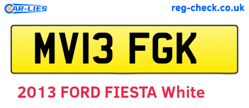 MV13FGK are the vehicle registration plates.