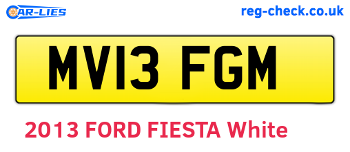 MV13FGM are the vehicle registration plates.