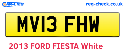 MV13FHW are the vehicle registration plates.