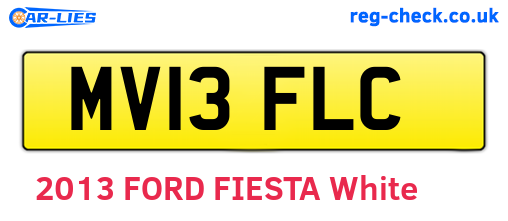 MV13FLC are the vehicle registration plates.