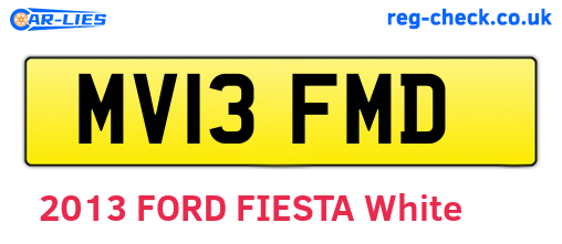 MV13FMD are the vehicle registration plates.