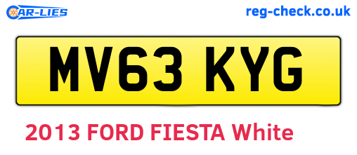 MV63KYG are the vehicle registration plates.