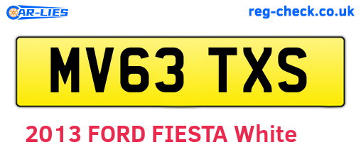 MV63TXS are the vehicle registration plates.