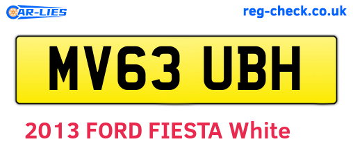 MV63UBH are the vehicle registration plates.