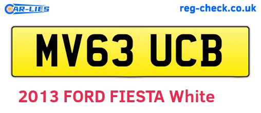 MV63UCB are the vehicle registration plates.