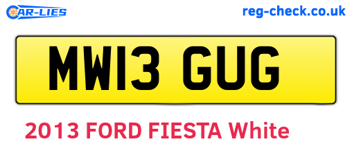 MW13GUG are the vehicle registration plates.
