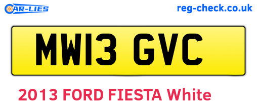 MW13GVC are the vehicle registration plates.
