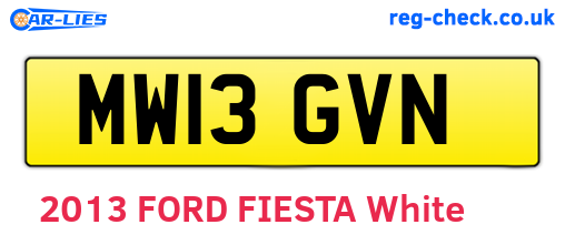 MW13GVN are the vehicle registration plates.