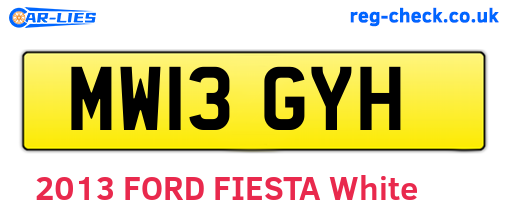 MW13GYH are the vehicle registration plates.