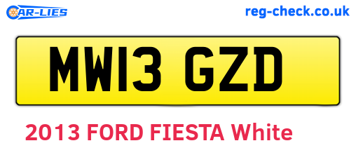 MW13GZD are the vehicle registration plates.