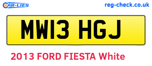 MW13HGJ are the vehicle registration plates.