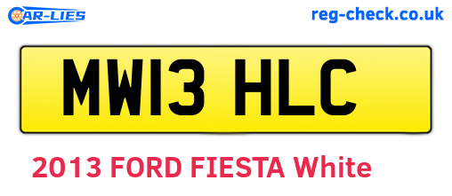 MW13HLC are the vehicle registration plates.