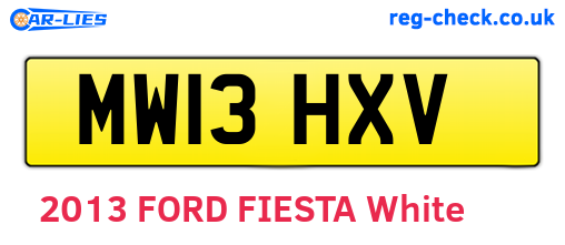 MW13HXV are the vehicle registration plates.