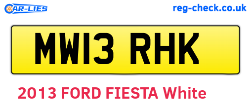 MW13RHK are the vehicle registration plates.